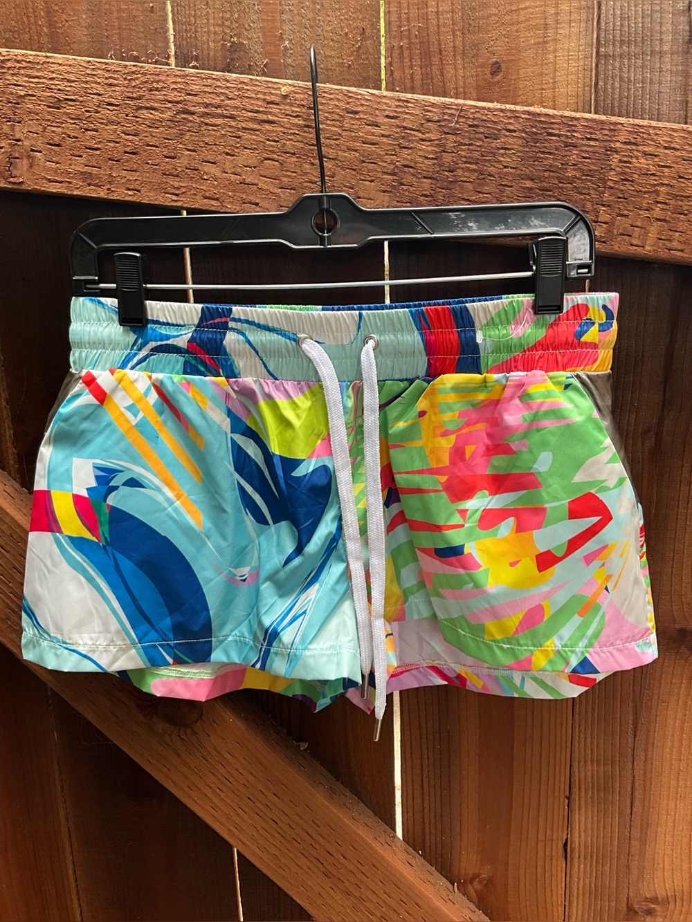 Women’s New Ace Nayman Multi-Color Abstract Print Drawstring Shorts S